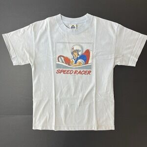 Vintage 2002 Speed Racer Tshirt Youth Size M Blue Kids Cartoon Retro